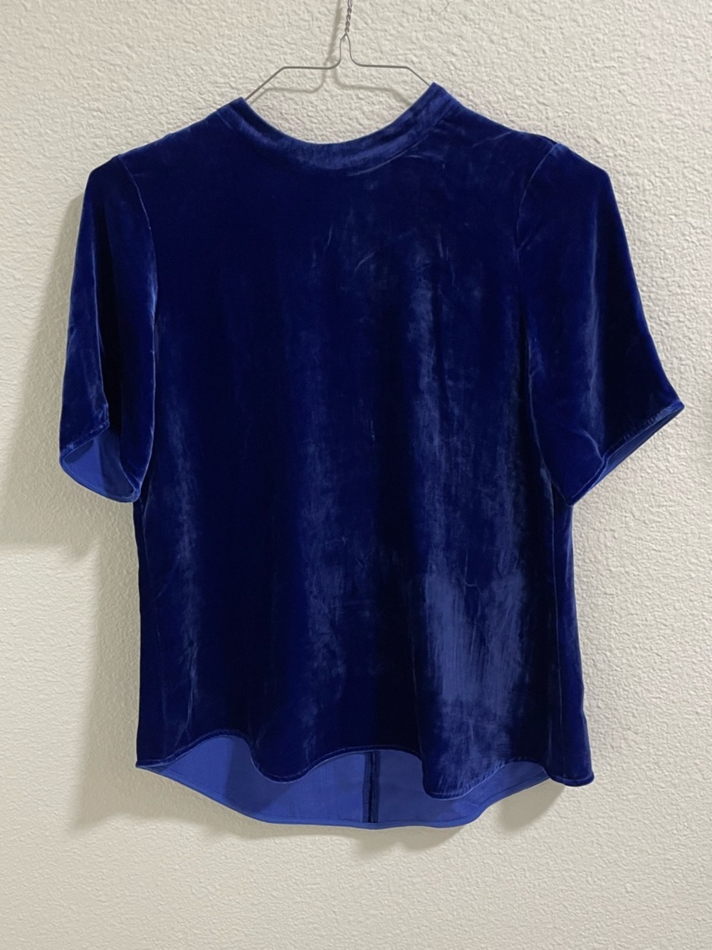Eileen Fisher Deep Royal Blue Velvet Short-Sleeve Tee